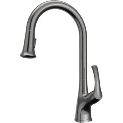 Karran Chantilly 1.8 GPM Single Lever Handle Lead-free Brass ADA Touchless Kitchen Faucet, Pull-Down, Gunmetal Grey, KKF375GG