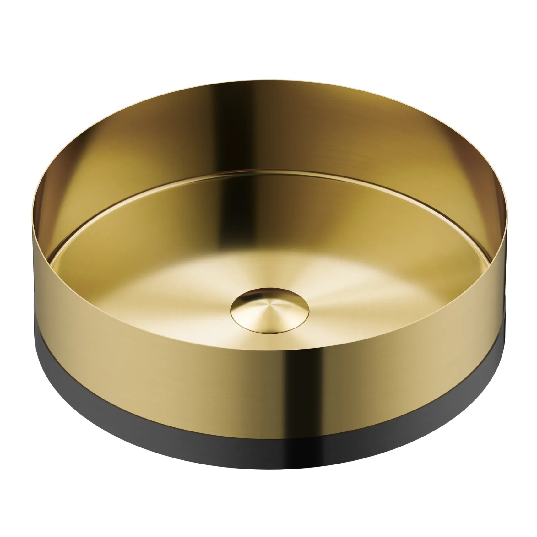 Karran Cinox 15.75" x 15.75" Round Vessel Stainless Steel Bathroom Sink, Gold and Gunmetal Grey, 16 Gauge, CCV300G