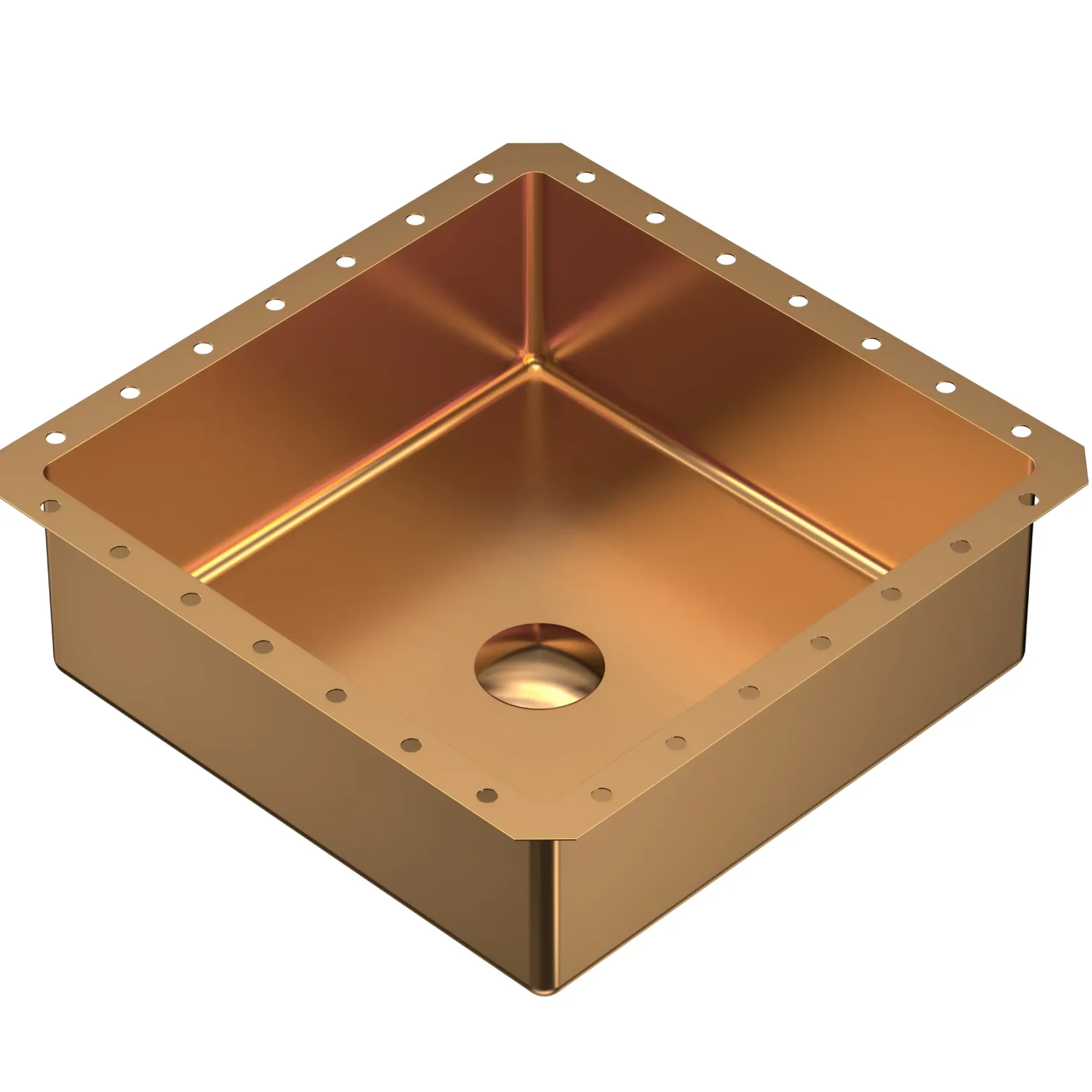 Karran Cinox 15.75" x 15.75" Square Undermount Stainless Steel Bathroom Sink, Brushed Copper, 16 Gauge, CCU500BC