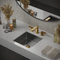Karran Cinox 15.75" x 15.75" Square Undermount Stainless Steel Bathroom Sink, 16 Gauge, CCU500SS