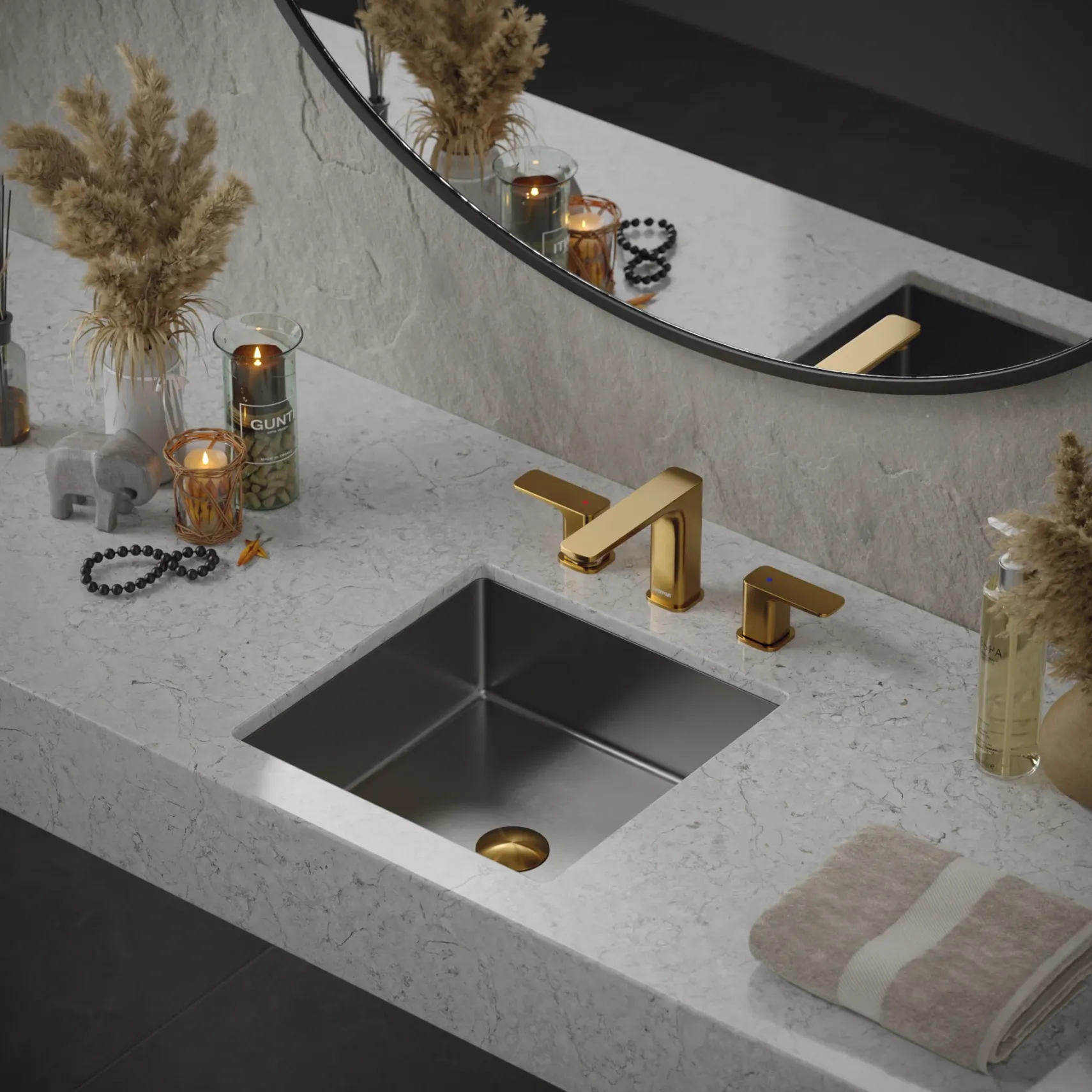 Karran Cinox 15.75" x 15.75" Square Undermount Stainless Steel Bathroom Sink, 16 Gauge, CCU500SS