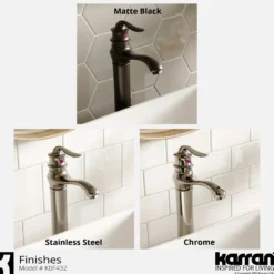 Karran Dartford 1.2 GPM Single Lever Handle Lead-free Brass ADA Bathroom Faucet, Vessel, Chrome, KBF432C