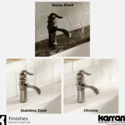 Karran Dartford 1.2 GPM Single Lever Handle Lead-free Brass ADA Bathroom Faucet, Basin, Matte Black, KBF430MB