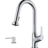 Karran Dockton 1.8 GPM Single Lever Handle Lead-free Brass ADA Kitchen Faucet, Pull-Down Kitchen, Chrome, KKF250SD25C