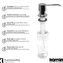 Karran Dockton 1.8 GPM Single Lever Handle Lead-free Brass ADA Kitchen Faucet, Pull-Down Kitchen, Chrome, KKF250SD25C