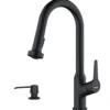 Karran Dockton 1.8 GPM Single Lever Handle Lead-free Brass ADA Kitchen Faucet, Pull-Down Kitchen, Matte Black, KKF250SD25MB