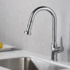 Karran Dockton Single Lever Handle Lead-free Brass ADA Kitchen Faucet, Pull Down, Chrome, KKF250C