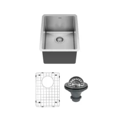 Karran Elite 15" Rectangular Stainless Steel Bar/Prep Sink with Accessories, 16 Gauge, EL-71-PK1