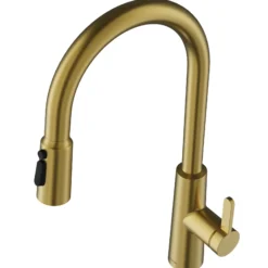 Karran Elmsworth 1.8 GPM Single Lever Lead-free Brass ADA Kitchen Faucet, Pull-Down, Spot-Free Brushed Gold, KKF760SFBG