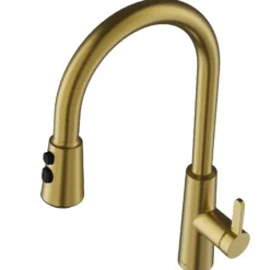 Karran Elmsworth 1.8 GPM Single Lever Lead-free Brass ADA Kitchen Faucet, Pull-Down, Spot-Free Brushed Gold, KKF760SFBG
