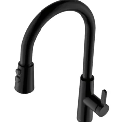Karran Elmsworth 1.8 GPM Single Lever Lead-free Brass ADA Kitchen Faucet, Pull-Down, Matte Black, KKF760MB