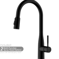 Karran Faraday 1.8 GPM Single Lever Lead-free Brass ADA Kitchen Faucet, Pull-Down, Matte Black, KKF750MB