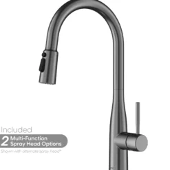 Karran Faraday 1.8 GPM Single Lever Lead-free Brass ADA Kitchen Faucet, Pull-Down, Spot-Free Gunmetal Grey, KKF750SFGG