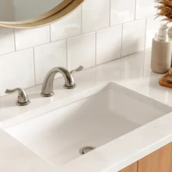 Karran Fulham 1.2 GPM Double Lever Handle Lead-free Brass ADA Bathroom Faucet, Widespread, Stainless Steel, KBF450SS