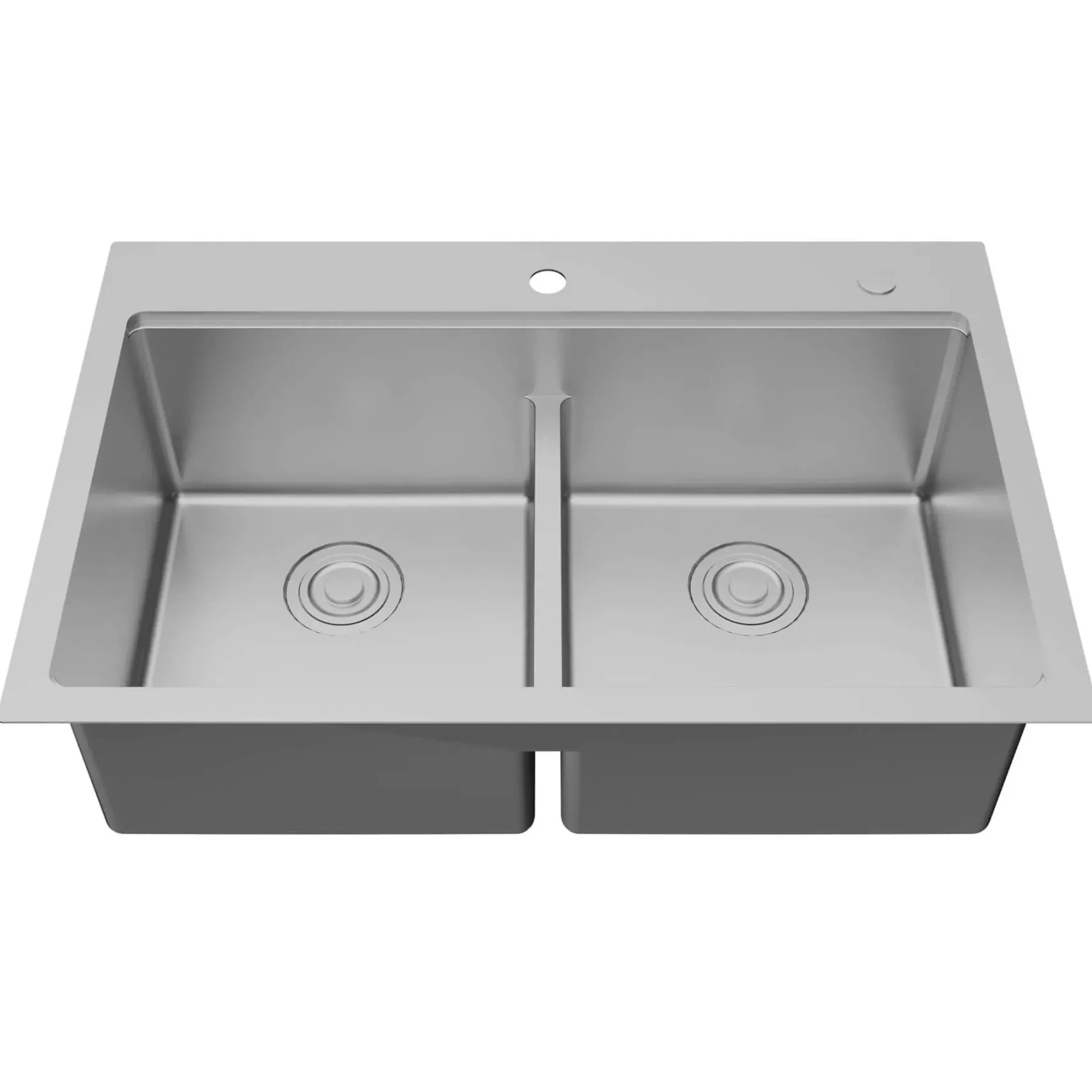 Karran Fusion 33" Drop In/Topmount Stainless Steel Workstation Kitchen Sink with Accessories, 50/50 Double Bowl, 16 Gauge, WSTMDB3323-PK1