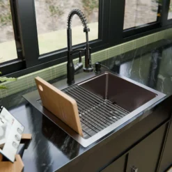 Karran Fusion 25" Drop In/Topmount Stainless Steel Workstation Kitchen Sink with Accessories, 16 Gauge, WSTMSB2533-PK1