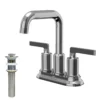 Karran Gillingham 1.2 GPM Double Lever Handle Lead-free Brass ADA Bathroom Faucet, Centerset, Chrome, KBF536C