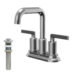 Karran Gillingham 1.2 GPM Double Lever Handle Lead-free Brass ADA Bathroom Faucet, Centerset, Chrome, KBF536C