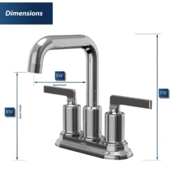 Karran Gillingham 1.2 GPM Double Lever Handle Lead-free Brass ADA Bathroom Faucet, Centerset, Chrome, KBF536C