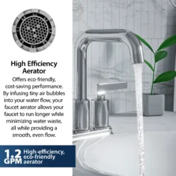 Karran Gillingham 1.2 GPM Double Lever Handle Lead-free Brass ADA Bathroom Faucet, Centerset, Chrome, KBF536C