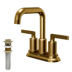 Karran Gillingham 1.2 GPM Double Lever Handle Lead-free Brass ADA Bathroom Faucet, Centerset, Gold, KBF536G