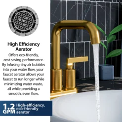 Karran Gillingham 1.2 GPM Double Lever Handle Lead-free Brass ADA Bathroom Faucet, Centerset, Gold, KBF536G