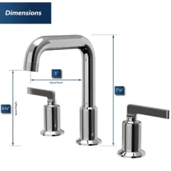 Karran Gillingham 1.2 GPM Double Lever Handle Lead-free Brass ADA Bathroom Faucet, Widespread, Chrome, KBF534C