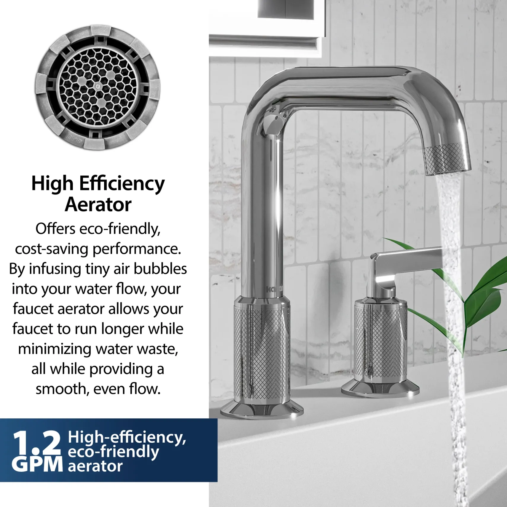 Karran Gillingham 1.2 GPM Double Lever Handle Lead-free Brass ADA Bathroom Faucet, Widespread, Chrome, KBF534C