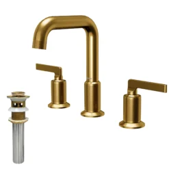 Karran Gillingham 1.2 GPM Double Lever Handle Lead-free Brass ADA Bathroom Faucet, Widespread, Gold, KBF534G