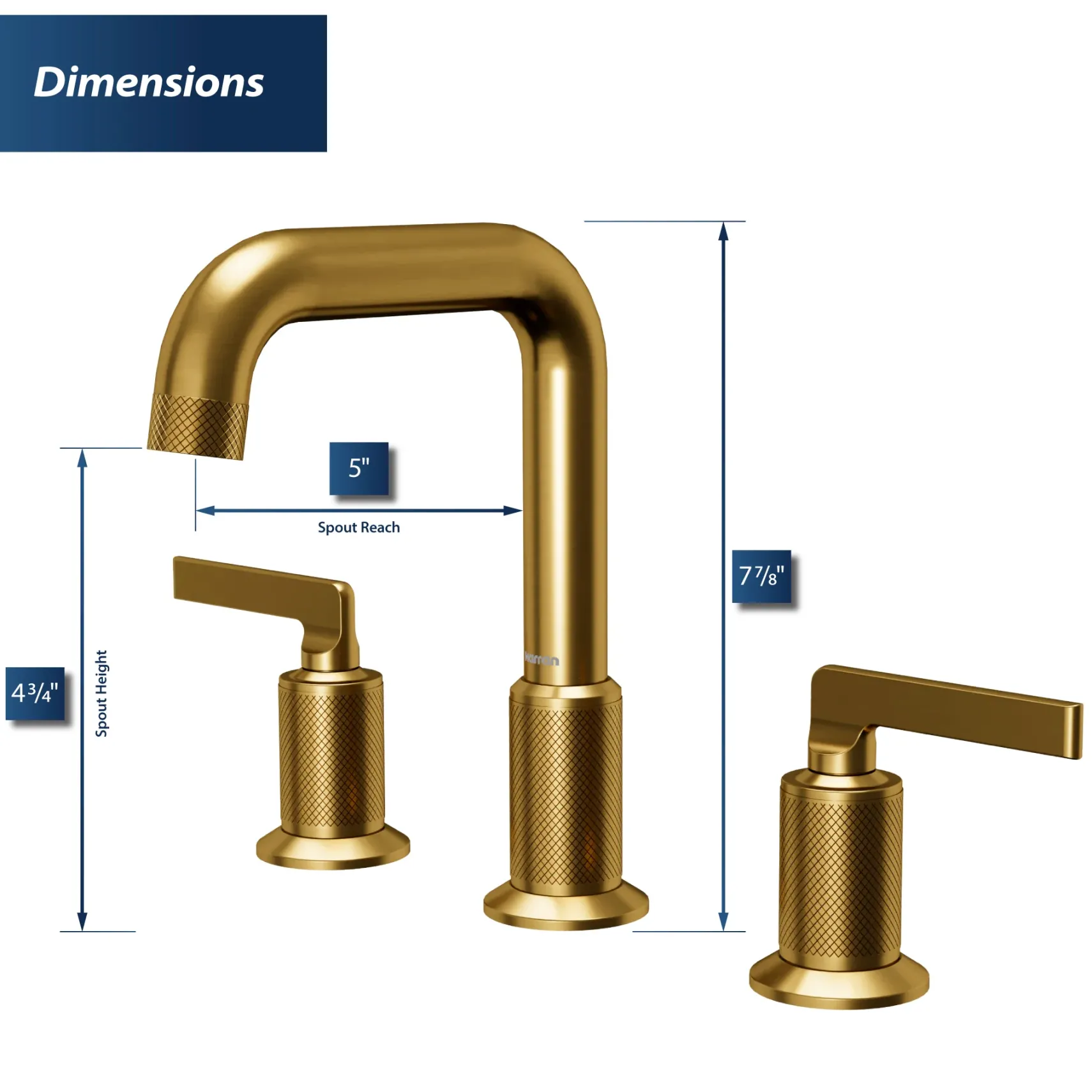 Karran Gillingham 1.2 GPM Double Lever Handle Lead-free Brass ADA Bathroom Faucet, Widespread, Gold, KBF534G