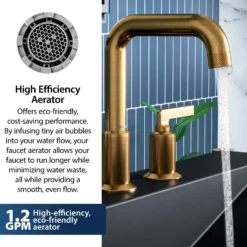 Karran Gillingham 1.2 GPM Double Lever Handle Lead-free Brass ADA Bathroom Faucet, Widespread, Gold, KBF534G