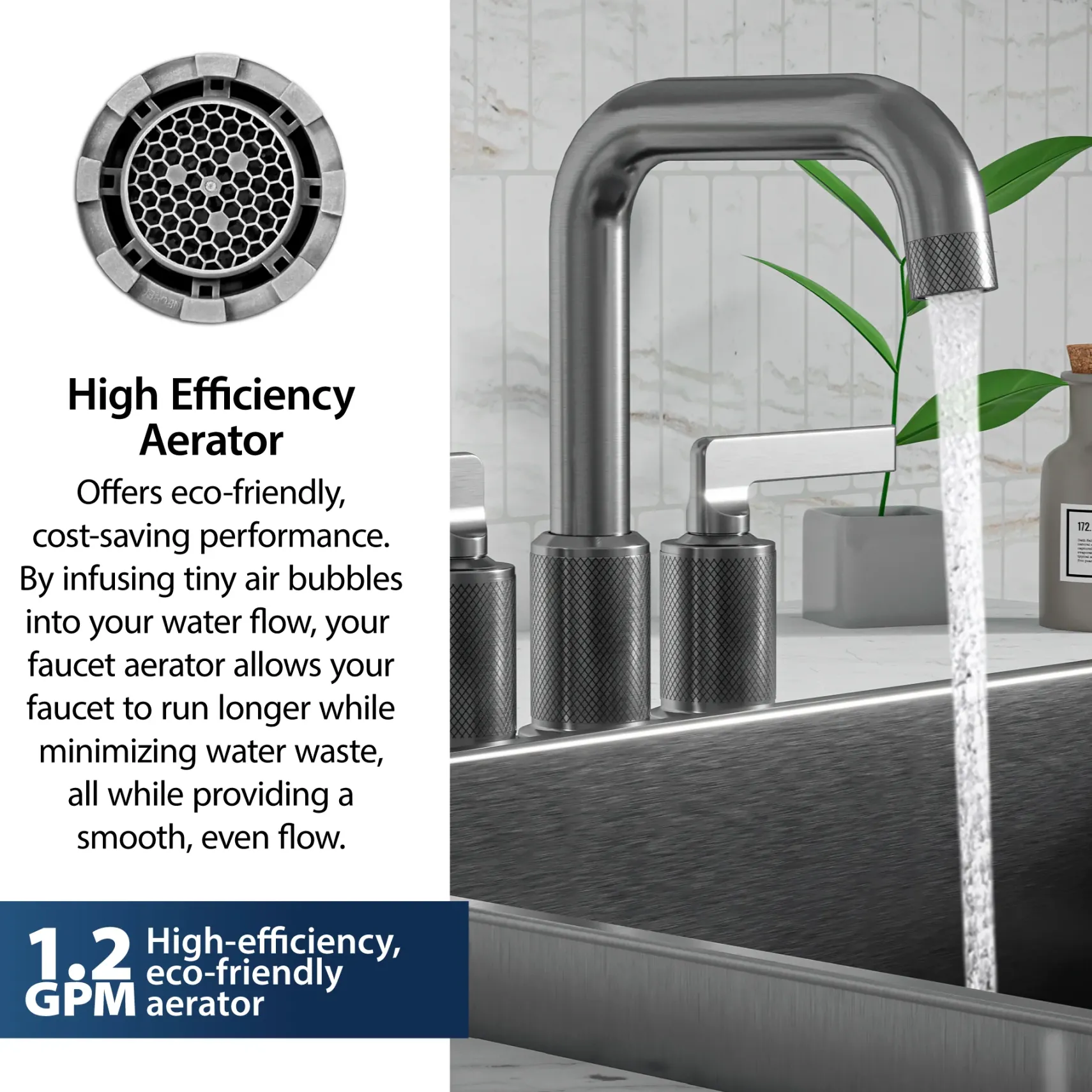 Karran Gillingham 1.2 GPM Double Lever Handle Lead-free Brass ADA Bathroom Faucet, Centerset, Gunmetal Grey, KBF536GG