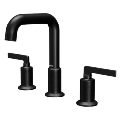 Karran Gillingham 1.2 GPM Double Lever Handle Lead-free Brass ADA Bathroom Faucet, Widespread, Matte Black, KBF534MB