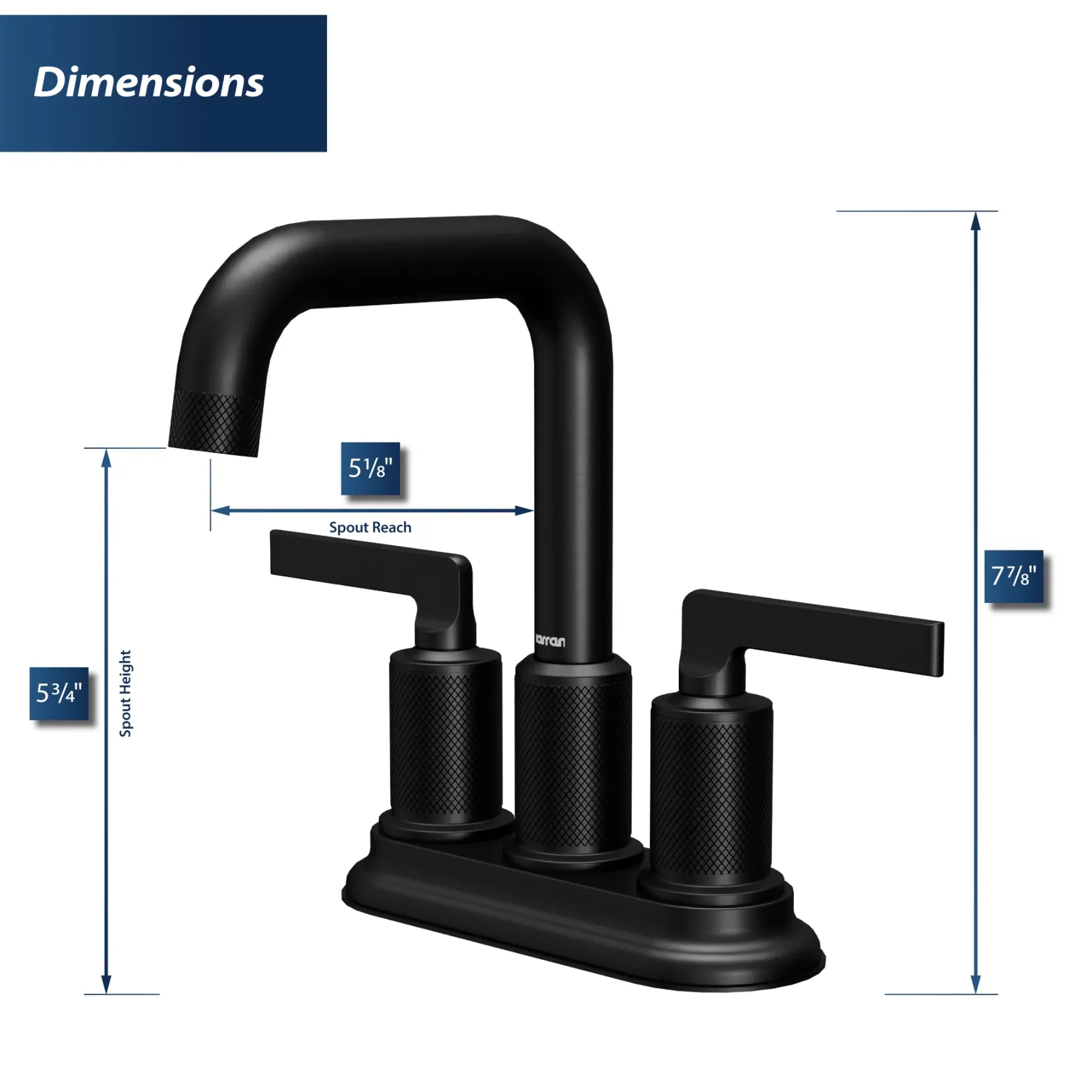 Karran Gillingham 1.2 GPM Double Lever Handle Lead-free Brass ADA Bathroom Faucet, Centerset, Matte Black, KBF536MB