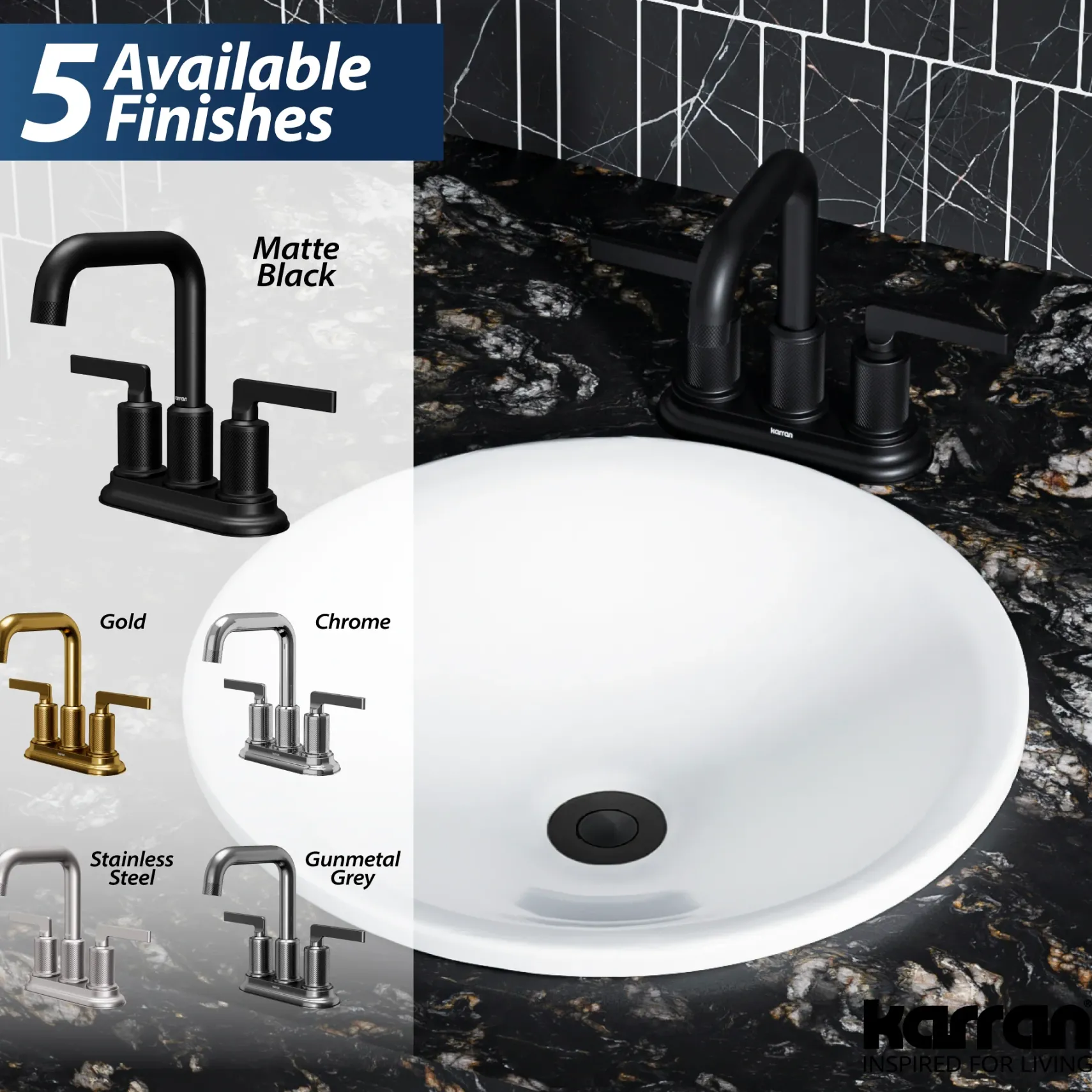 Karran Gillingham 1.2 GPM Double Lever Handle Lead-free Brass ADA Bathroom Faucet, Centerset, Matte Black, KBF536MB