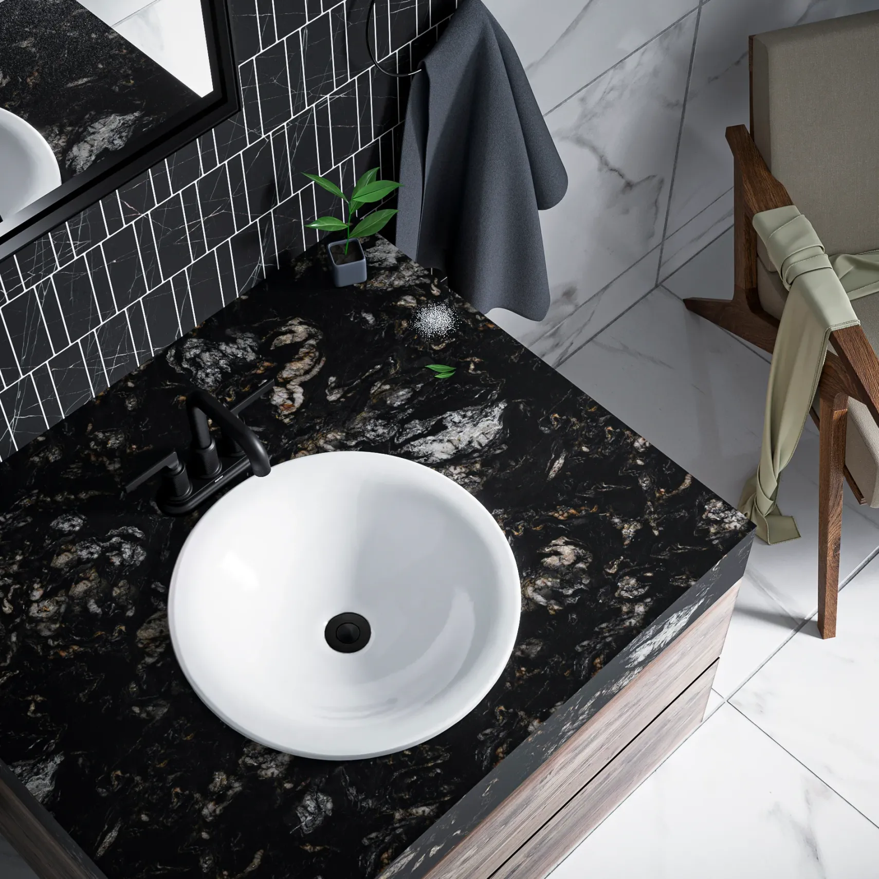 Karran Gillingham 1.2 GPM Double Lever Handle Lead-free Brass ADA Bathroom Faucet, Centerset, Matte Black, KBF536MB