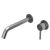 Karran Grantham 1.5 GPM Single Lever Handle Lead-free Brass ADA Bathroom Faucet, Wall Mounted, Stainless Steel, KBF610SS