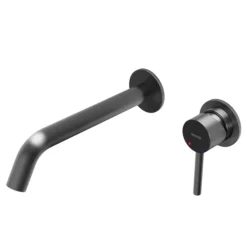 Karran Grantham 1.5 GPM Single Lever Handle Lead-free Brass ADA Bathroom Faucet, Wall Mounted, Gunmetal Grey, KBF610GG