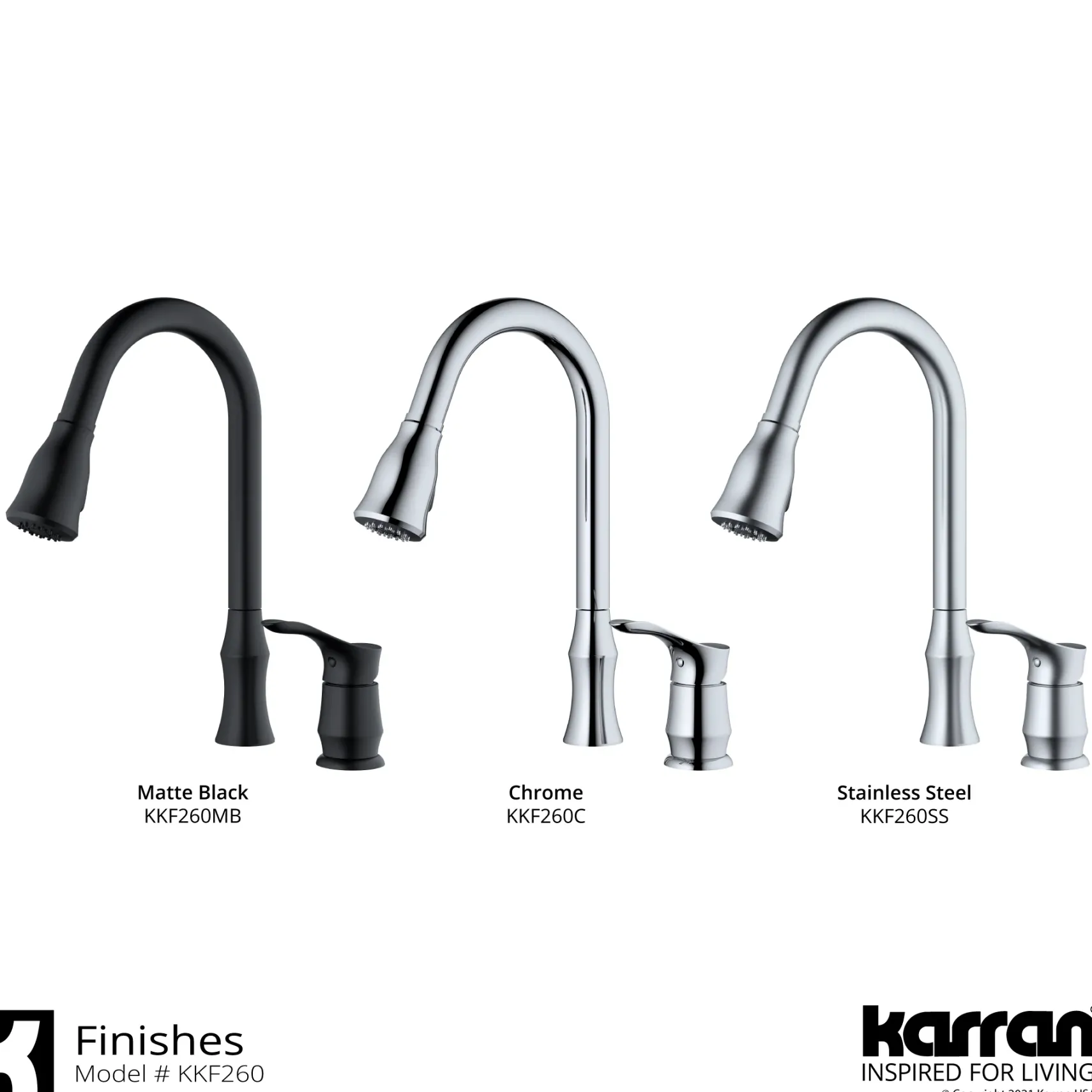 Karran Hillwood 1.8 GPM Single Lever Handle Lead-free Brass ADA Kitchen Faucet, Pull-Down Kitchen, Matte Black, KKF260MB