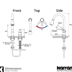 Karran Hillwood 1.8 GPM Single Lever Handle Lead-free Brass ADA Kitchen Faucet, Pull-Down Kitchen, Matte Black, KKF260SD25MB