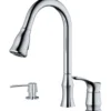 Karran Hillwood 1.8 GPM Single Lever Handle Lead-free Brass ADA Kitchen Faucet, Pull-Down Kitchen, Chrome, KKF260SD25C