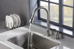 Karran Hillwood Single Lever Handle Lead-free Brass ADA Kitchen Faucet, Pull Down, Stainless Steel, KKF260SS