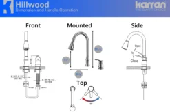 Karran Hillwood Single Lever Handle Lead-free Brass ADA Kitchen Faucet, Pull Down, Stainless Steel, KKF260SS