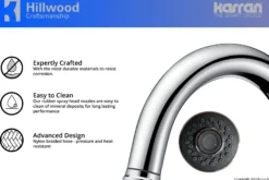 Karran Hillwood Single Lever Handle Lead-free Brass ADA Kitchen Faucet, Pull Down, Chrome, KKF260C