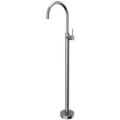 Karran Howick 1.5 GPM Single Lever Handle Lead-free Brass Bathroom Faucet, Freestanding Floor Mounted, Stainless Steel, KBF650SS
