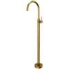 Karran Howick 1.5 GPM Single Lever Handle Lead-free Brass Bathroom Faucet, Freestanding Floor Mounted, Gold, KBF650G