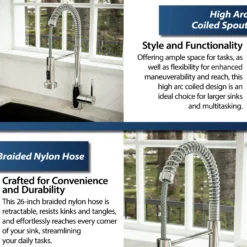 Karran Kadira 1.8 GPM Single Lever Handle Lead-free Brass ADA Kitchen Faucet, Pull-Down, Chrome, KKF225C