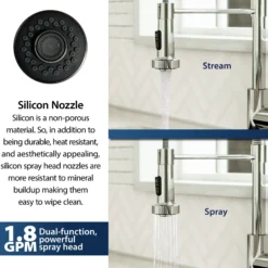 Karran Kadira 1.8 GPM Single Lever Handle Lead-free Brass ADA Kitchen Faucet, Pull-Down, Chrome, KKF225C