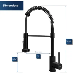 Karran Kadira 1.8 GPM Single Lever Handle Lead-free Brass ADA Kitchen Faucet, Pull-Down, Matte Black, KKF225MB