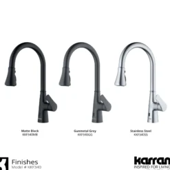 Karran Kadoma 1.8 GPM Single Lever Handle Touchless ADA Kitchen Faucet, Pull-Down Kitchen, Matte Black, KKF340MB